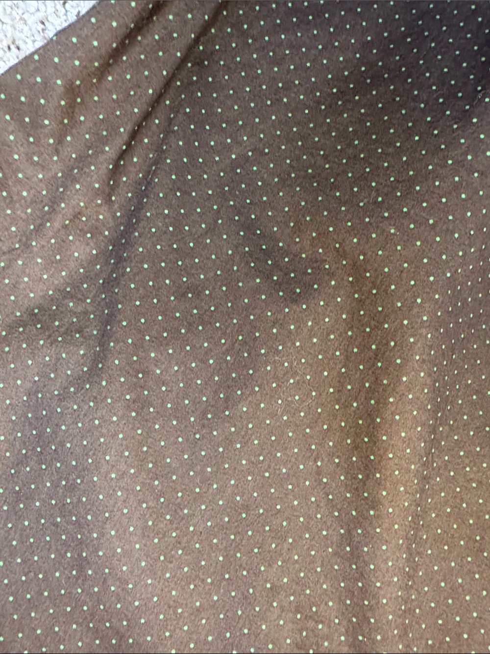 Brown With Small Green Polka Dot Square Neck 100% Cotton Top - Picture 11 of 14